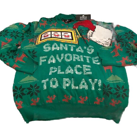 & Other Stories Sweaters - Seneca Allegany Ugly Christmas Sweater Santa Favorite Place To Play XL